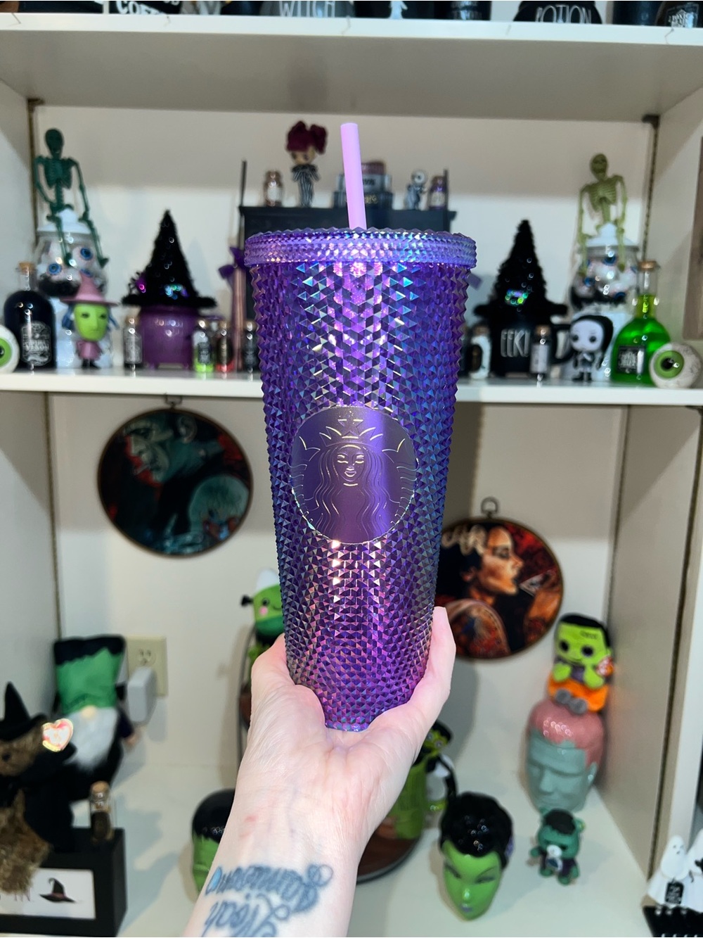 Starbucks Iridescent Purple Studded Tumbler with Straw